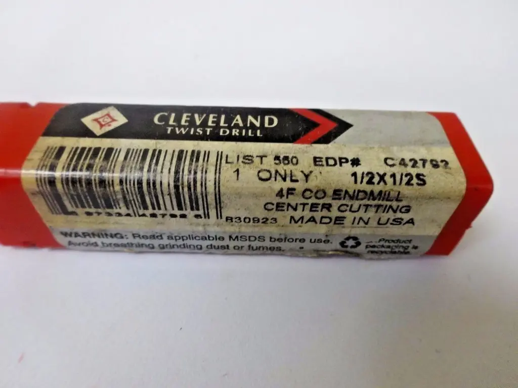 CLEVELAND TWIST DRILL EDP: C42792 1/2 X 1/2S 4F CO ENDMILL CENTER CUTTING-SKU 000 401B